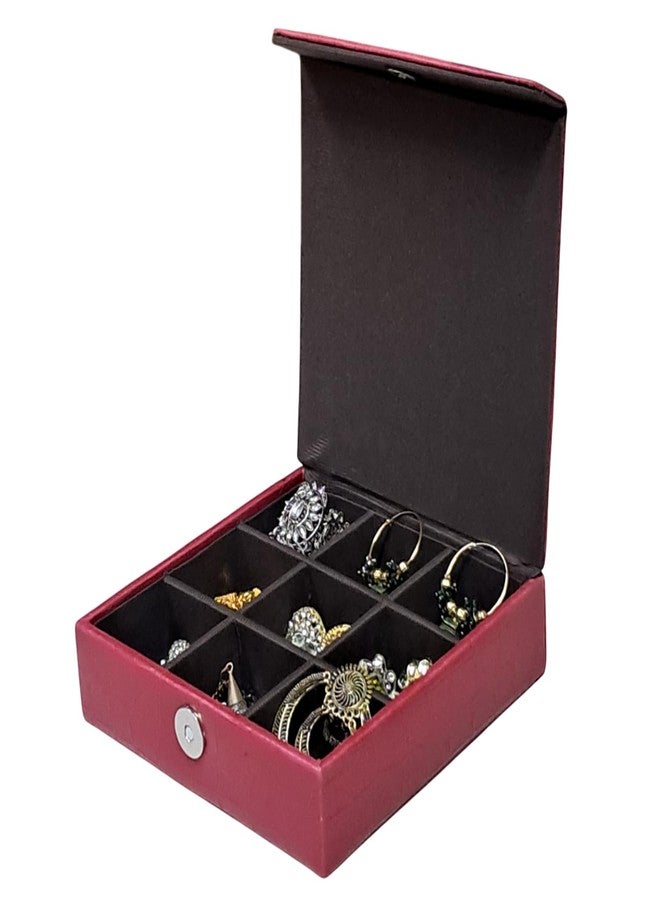 essart Jewelry Box for Women – Small Jewelry Organizer Case for Rings and Earrings – 9 Slot Storage Box - Image 1