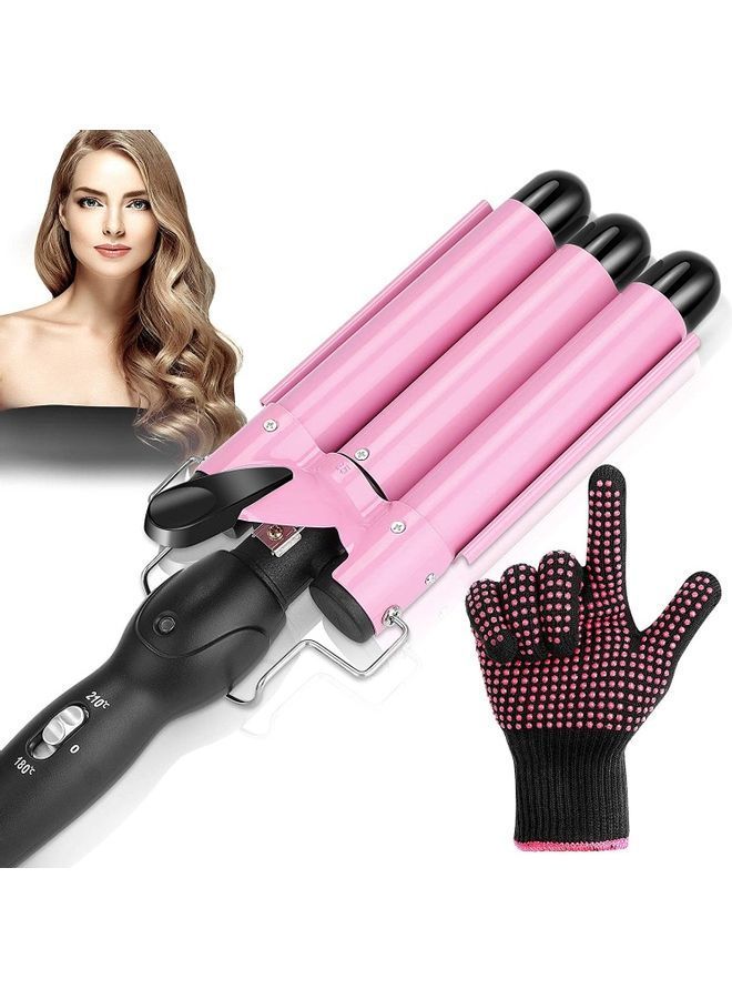 نيبمينينت جهاز لتجعيد الشعر بثلاثة أسطوانات وردي/أسود - Image 1