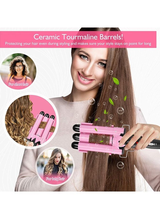 نيبمينينت جهاز لتجعيد الشعر بثلاثة أسطوانات وردي/أسود - Image 5