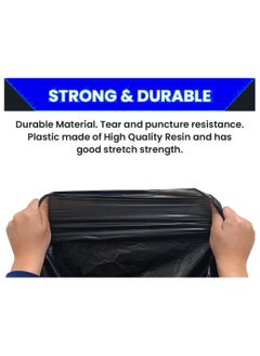 VINSTAR 40 Microns(200pcs 20kg 195x130cms) Heavy Duty Black VIRGIN BIO-DEGRADABLE Plastic Garbage Bags for Large Size Outdoor Bins  - Image 2