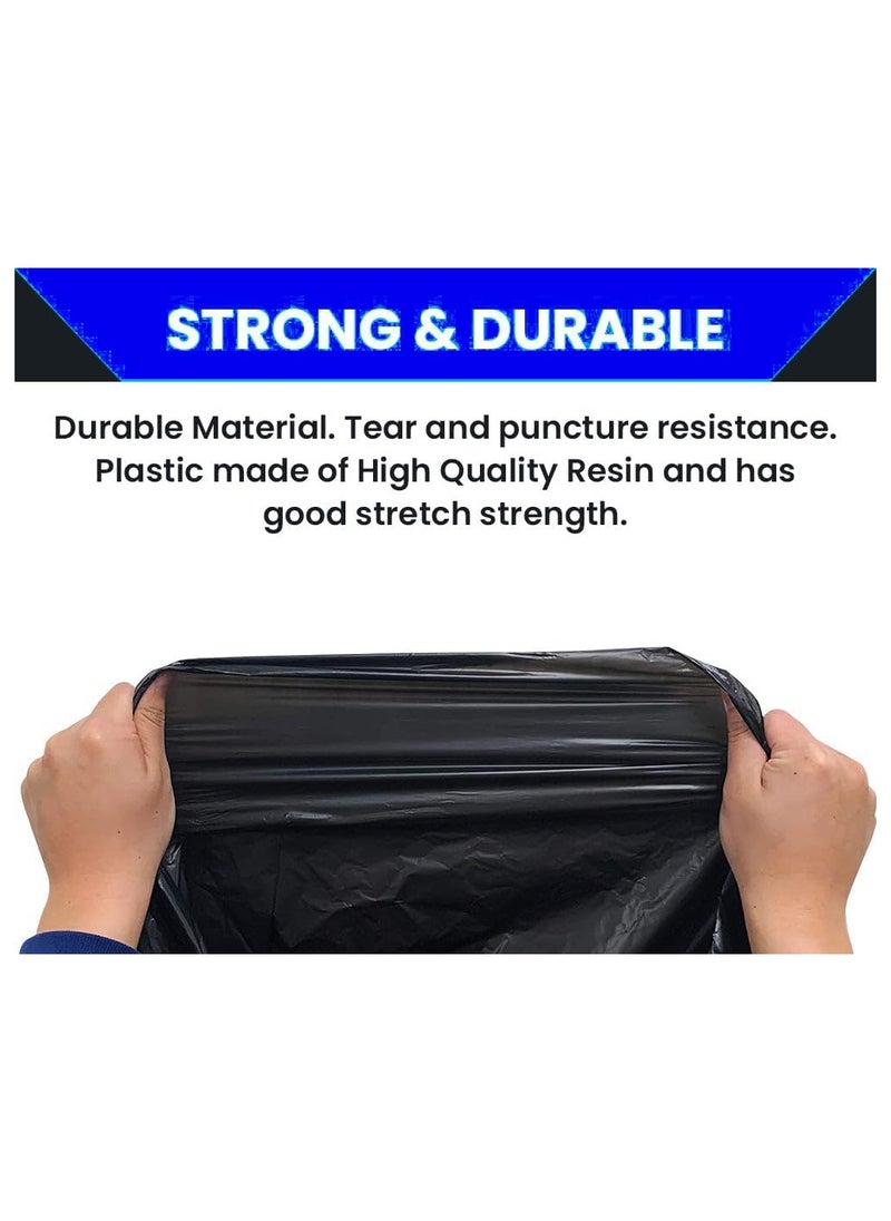 VINSTAR - 40 Microns(200pcs 20kg 195x130cms) Heavy Duty Black VIRGIN BIO-DEGRADABLE Plastic Garbage Bags for Large Size Outdoor Bins - Image 1