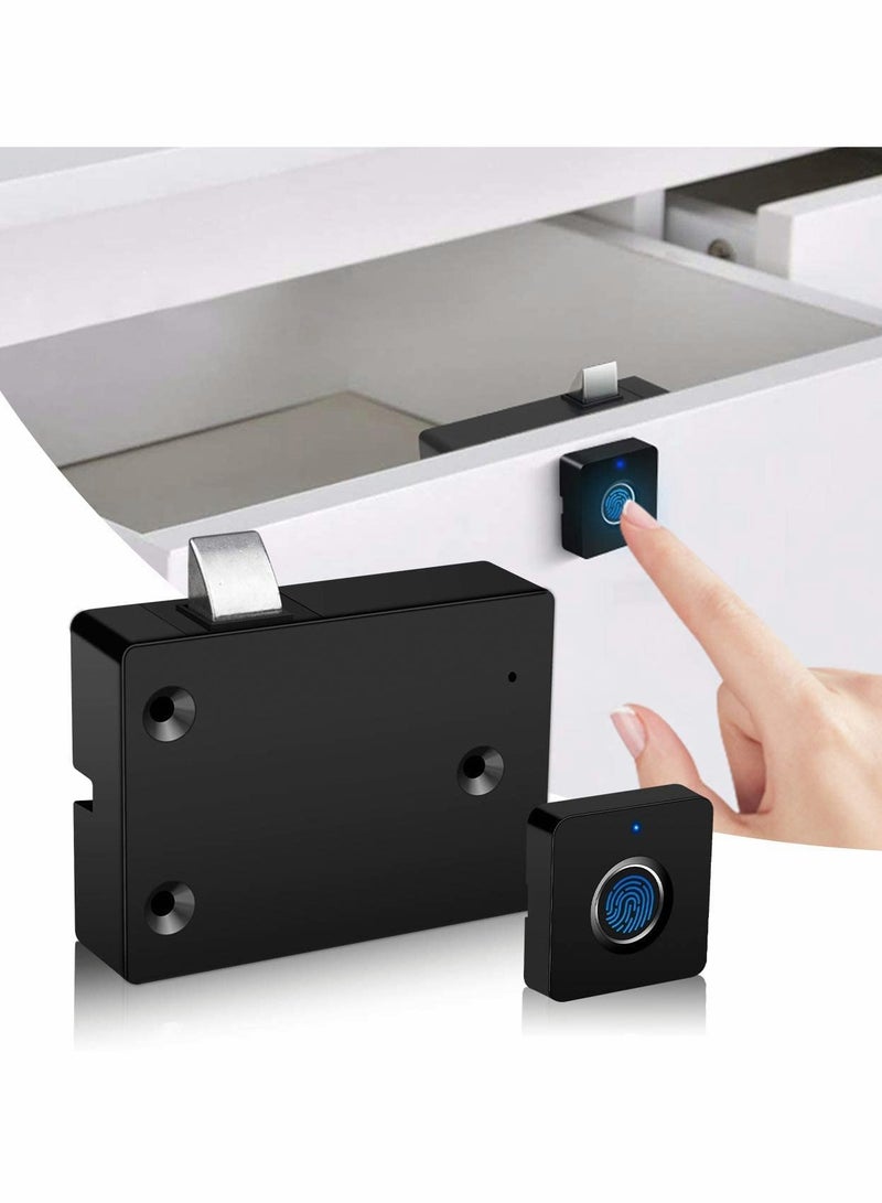Electronic Cabinet Lock, Smart Biometric Hidden File Cabinet Lock, Fingerprint Lock for Box Furniture Drawer Lock Cupboard, Home Office Hidden File Cabinet Locks, USB Rechargeable, Automatic Lock  - Image 1
