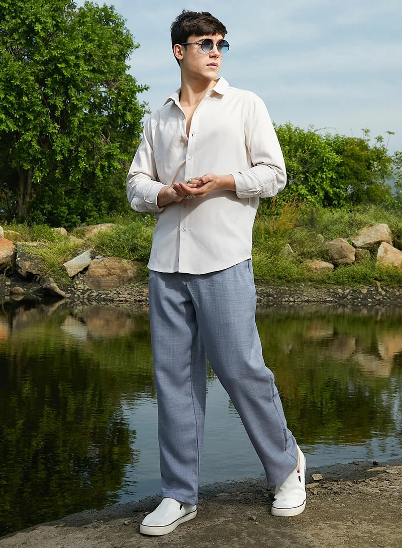 Campus Sutra Men's Daisy White Solid Regular Shirt