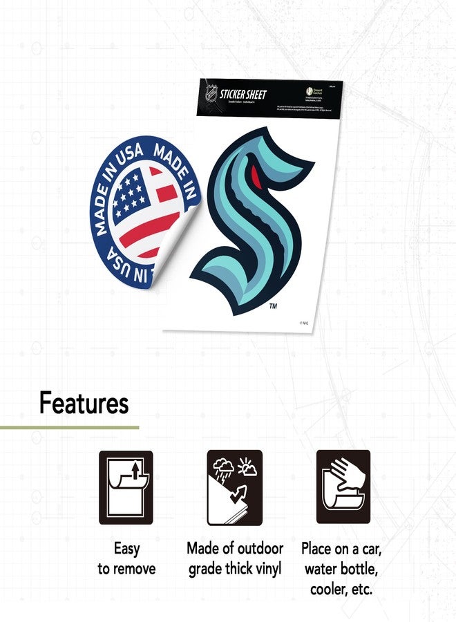 Desert Cactus Seattle Kraken Sticker NHL Team National Hockey League Vinyl Decal Laptop Water Bottle Car Scrapbook (Individual A) - Image 3