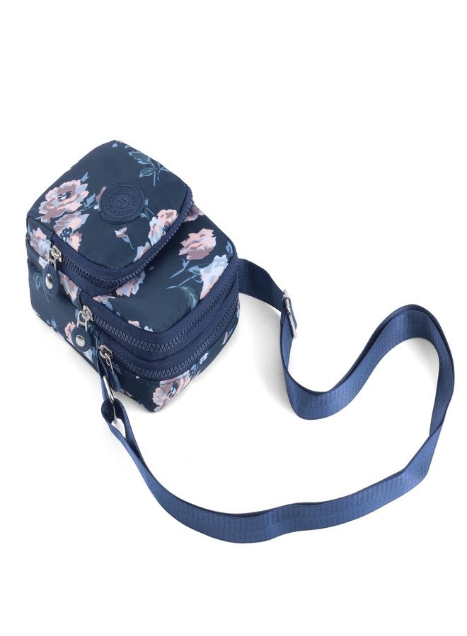 BAG IN ENTERPRISE BAG IN Crossbody Bag for Women- Casual Nylon Shoulder Bag, Lightweight & Comfortable for Daily, Travel, Outdoor Use (Blue Flower) - Image 3