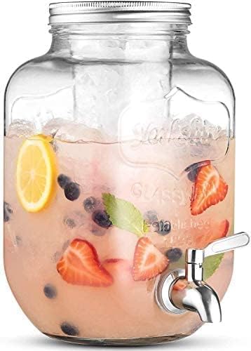 ARUZEN Premium Glass Dispenser with Tap and Airtight Steel Lid, Cold Beverage Dispenser for Beer, Water, Cocktails (4 LTR Glass Jar) - Image 3