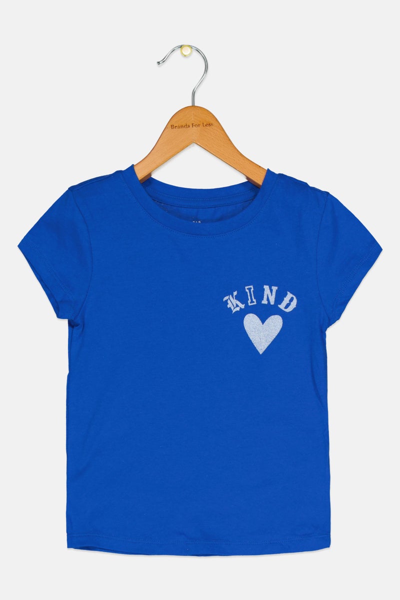 GAP Kids Girl Graphic Printed Short Sleeve T-Shirt, Blue - Image 1