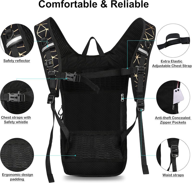 Mothybot Hydration Backpack Pack, Water Backpack 20L Capacities Included 2L Hydration Bladder, Festival Essential - Rave Hydration Pack Hydropack Hydro for Hiking, Running, Biking, Festival Gear - Image 2
