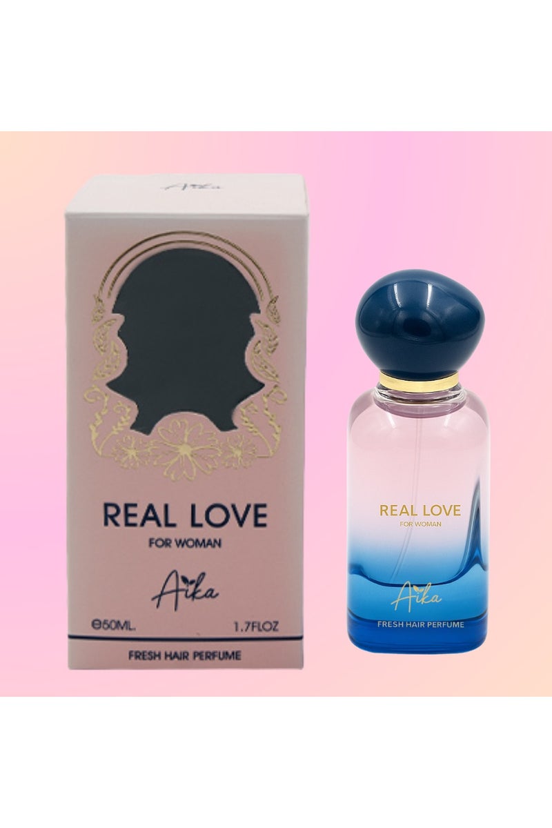 ايكا عطر أيكا ريل لوف للنساء، ٥٠ مل، عطر يدوم طويلاً للجسم والشعر، عطر خالٍ من الكحول للنساء بمزيج من زهر البرتقال والبرغموت ومسك الروم - Image 1