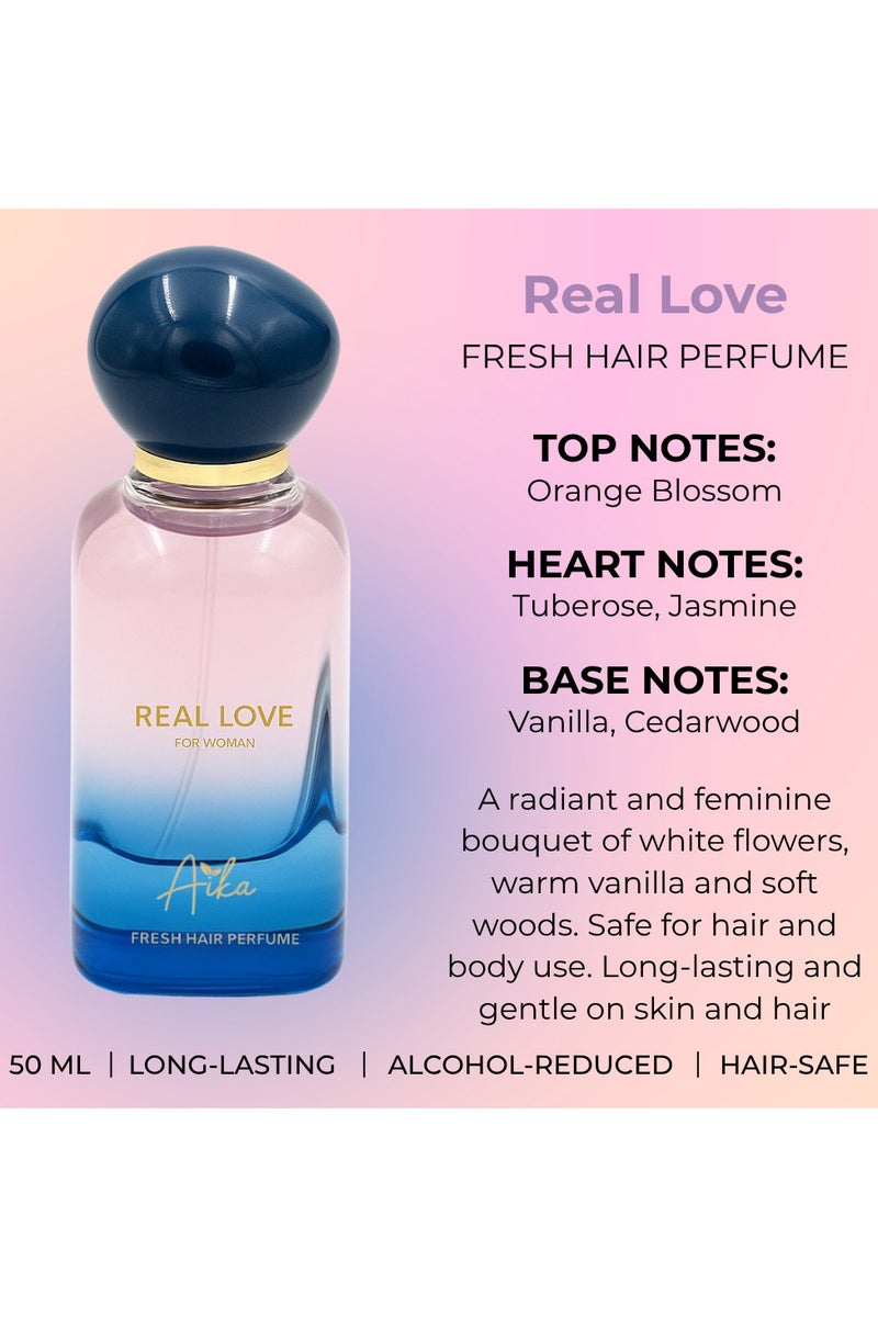 ايكا عطر أيكا ريل لوف للنساء، ٥٠ مل، عطر يدوم طويلاً للجسم والشعر، عطر خالٍ من الكحول للنساء بمزيج من زهر البرتقال والبرغموت ومسك الروم - Image 4