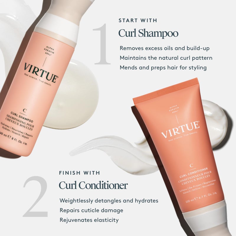 VIRTUE Curl Conditioner with Jojoba Oil, Sulfate Free, Hydrates, Nourishes & Repairs Curly Hair with Frizz Control, Color Safe - Image 4