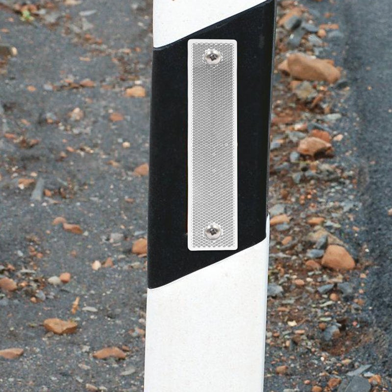 2pcs Highway Safety Rectangular Guardrail Reflector Reflective Road Markers Driveway Markers For Enhanced Night Visibility And Traffic Safety - Image 2