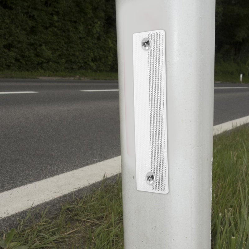 2pcs Highway Safety Rectangular Guardrail Reflector Reflective Road Markers Driveway Markers For Enhanced Night Visibility And Traffic Safety - Image 3