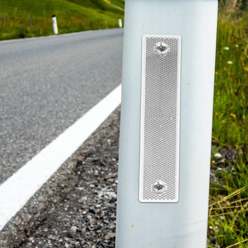 2pcs Highway Safety Rectangular Guardrail Reflector Reflective Road Markers Driveway Markers For Enhanced Night Visibility And Traffic Safety - Image 4