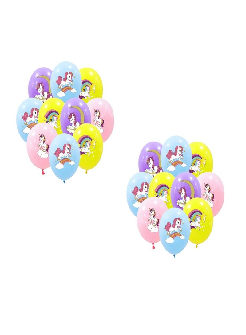 JOLLITY LLC Unicorn Party Supplies 12" Theme Latex Helium Balloons Supplies Pastel Macaroon for Baby Shower Kids Girls Birthday Decoration  20pcs - Image 1