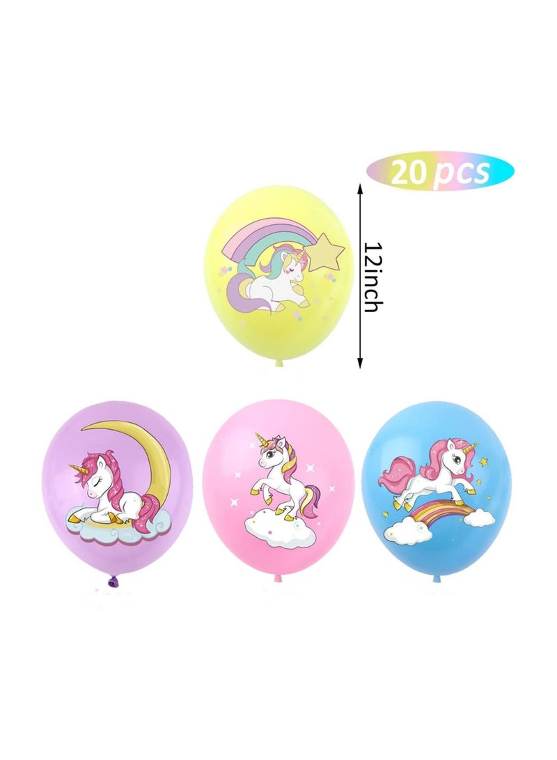 JOLLITY LLC Unicorn Party Supplies 12" Theme Latex Helium Balloons Supplies Pastel Macaroon for Baby Shower Kids Girls Birthday Decoration  20pcs - Image 2