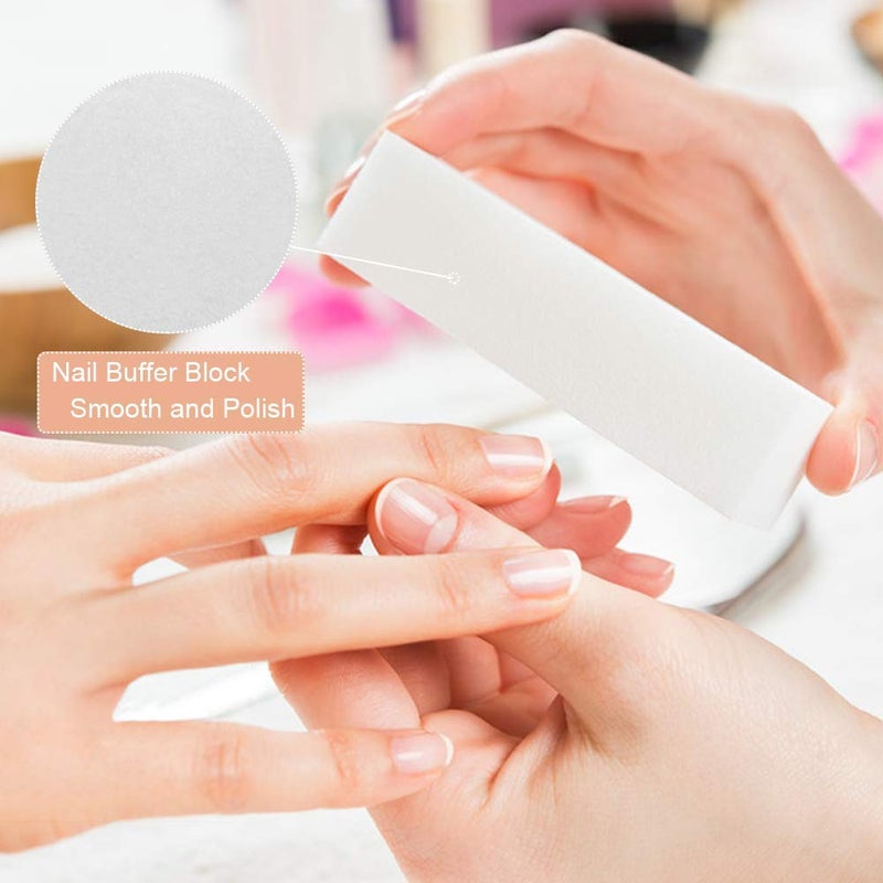 MAYCREATE Nail File Set 11 Pcs Nail Files Block 7 Ways Buffer Block Buffer Block Sponge Polished Come with Cuticle Nipper and Pusher for Dead Skin Nail Trimming Manicure Tools - Image 5