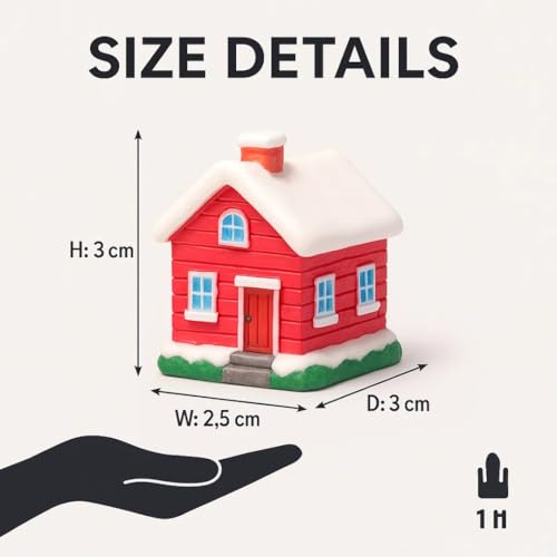 VAYINATO 4 Pcs Christmas Village Resin Miniature House Figurines – Potted Snow House Collectible Decor for Home, Thanksgiving & Christmas Tabletop, Fairy Garden Micro Landscape - Image 5