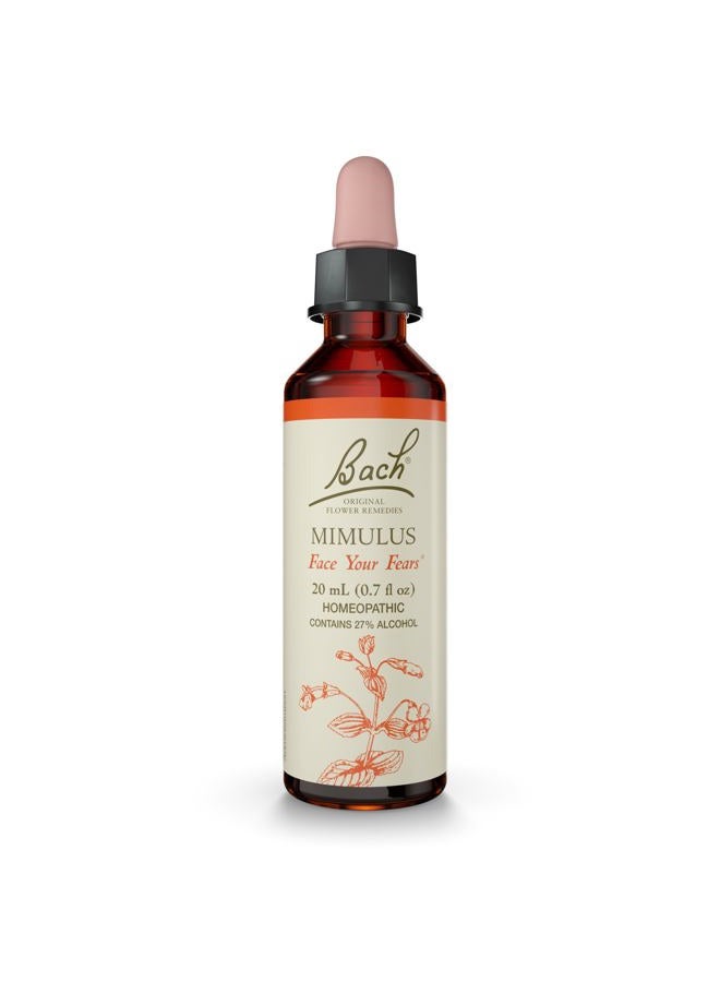 Bach Original Flower Remedies, Mimulus - Face Your Fears - Natural Homeopathic Flower Essence for Emotional Balance - Vegan, Gluten Free, Sugar Free - 20mL Dropper - Image 1