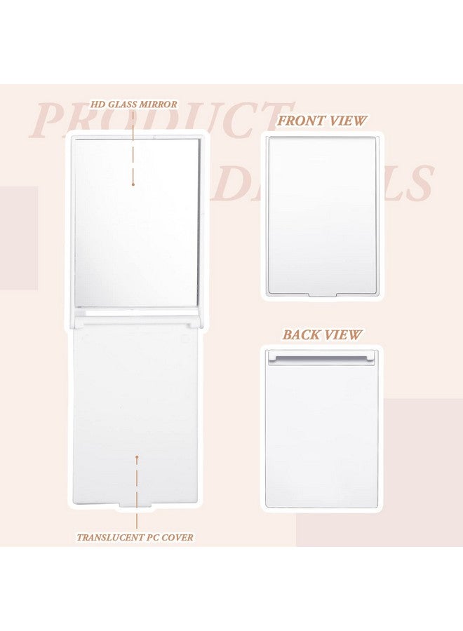 كويكاي مرآة جيب من كويكاي، 32 قطعة، 2 × 3 × 0.2 بوصة، مرآة محمولة قائمة للمكياج، مرآة قابلة للطي، مرآة مستطيلة مضغوطة للسفر، مرآة زينة مستحضرات التجميل للنساء (أبيض) - Image 3