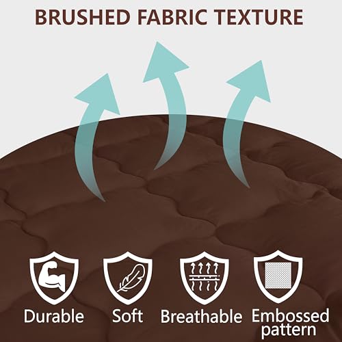 Daksh Bed Soft 500 GSM Mattress Topper Single Size 78x36 | Microfiber Mattress Padding Topper for Back & Neck Pain | 2" Thickness | Bed Topper for Mattress | Machine Wash (Single, Brown) - Image 2