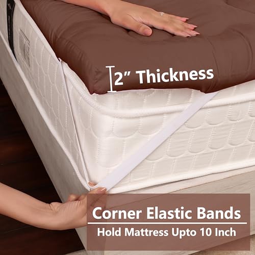 Daksh Bed Soft 500 GSM Mattress Topper Single Size 78x36 | Microfiber Mattress Padding Topper for Back & Neck Pain | 2" Thickness | Bed Topper for Mattress | Machine Wash (Single, Brown) - Image 4