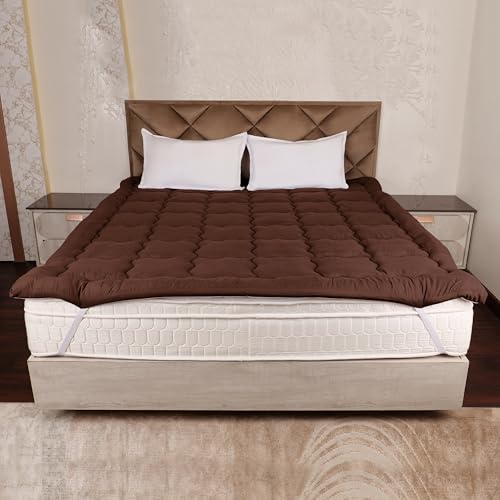 Daksh Bed Soft 500 GSM Mattress Topper Single Size 78x36 | Microfiber Mattress Padding Topper for Back & Neck Pain | 2" Thickness | Bed Topper for Mattress | Machine Wash (Single, Brown) - Image 1