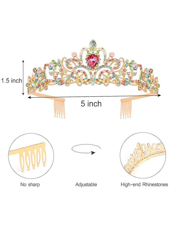 تيارات عيد الميلاد للفتيات، تاج عيد الميلاد مع الشش، حورية البحر الملونة عيد الميلاد فتاة التيارا مع ستراب، زينة حفلة عيد ميلاد الأميرة هدايا - Image 5