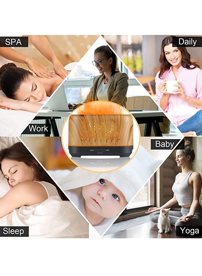 PADOM موزع زيت عطري بادوم مع ضوء لهب محدث هادئ للغاية لموزعات الزيوت العطرية ورذاذ مرطبات الهواء مع 3 أوضاع رذاذ و 4 مؤقتات وإيقاف تلقائي بدون ماء للاستخدام في المنزل أو المكتب - Image 4
