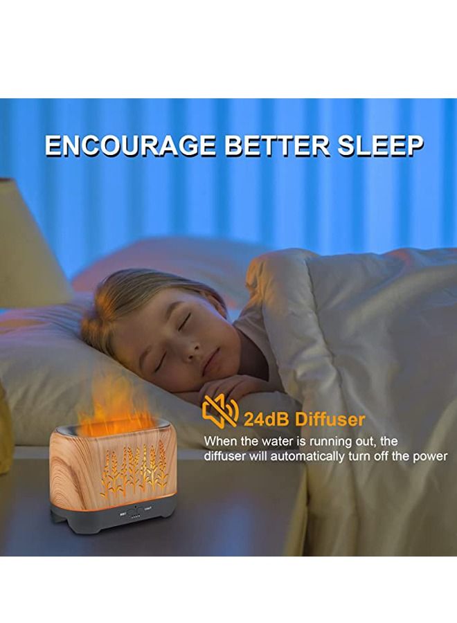 PADOM موزع زيت عطري بادوم مع ضوء لهب محدث هادئ للغاية لموزعات الزيوت العطرية ورذاذ مرطبات الهواء مع 3 أوضاع رذاذ و 4 مؤقتات وإيقاف تلقائي بدون ماء للاستخدام في المنزل أو المكتب - Image 5