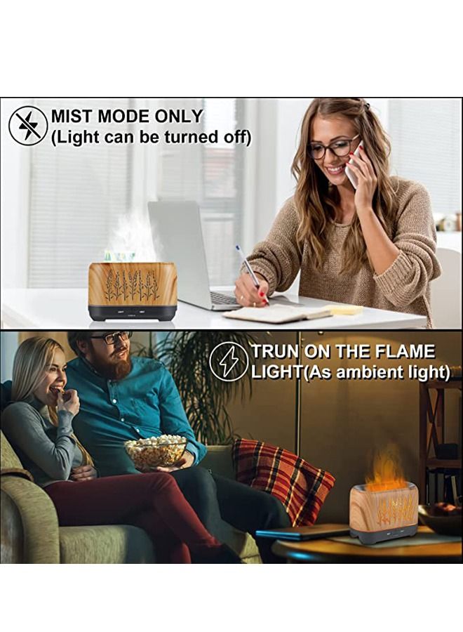 PADOM موزع زيت عطري بادوم مع ضوء لهب محدث هادئ للغاية لموزعات الزيوت العطرية ورذاذ مرطبات الهواء مع 3 أوضاع رذاذ و 4 مؤقتات وإيقاف تلقائي بدون ماء للاستخدام في المنزل أو المكتب - Image 3
