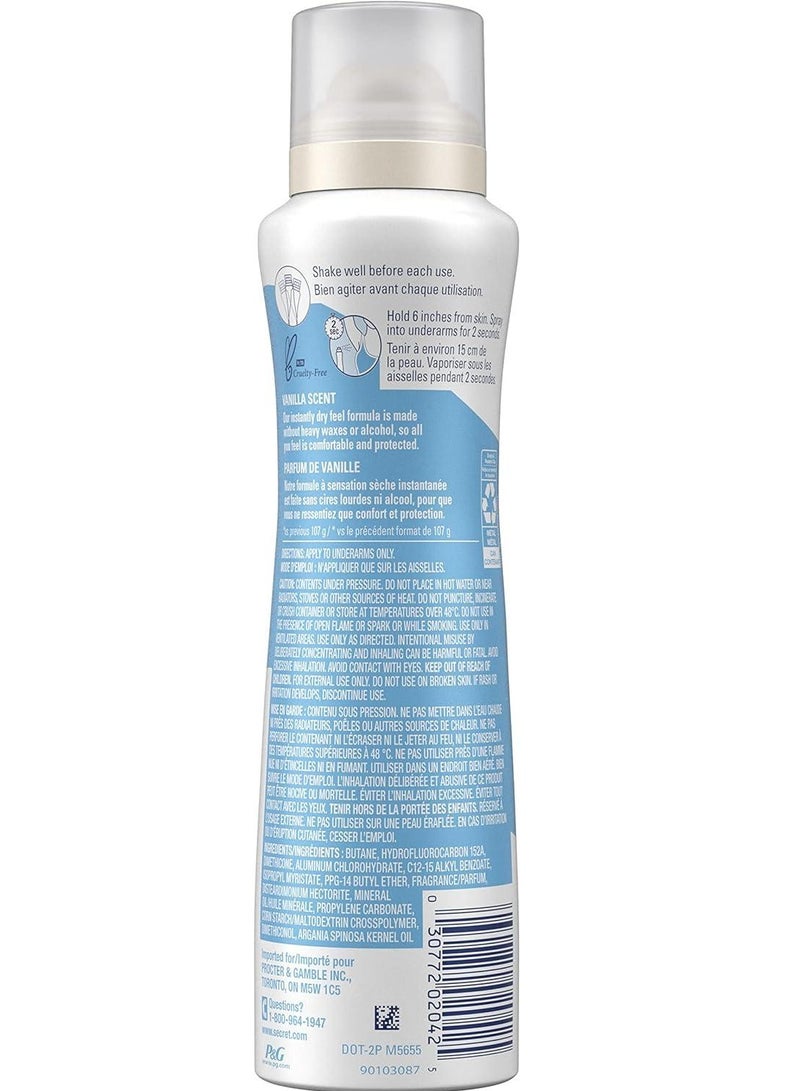 Secret Dry Antiperspirant Deodorant Spray Vanilla+Argan Oil 116g - Image 3