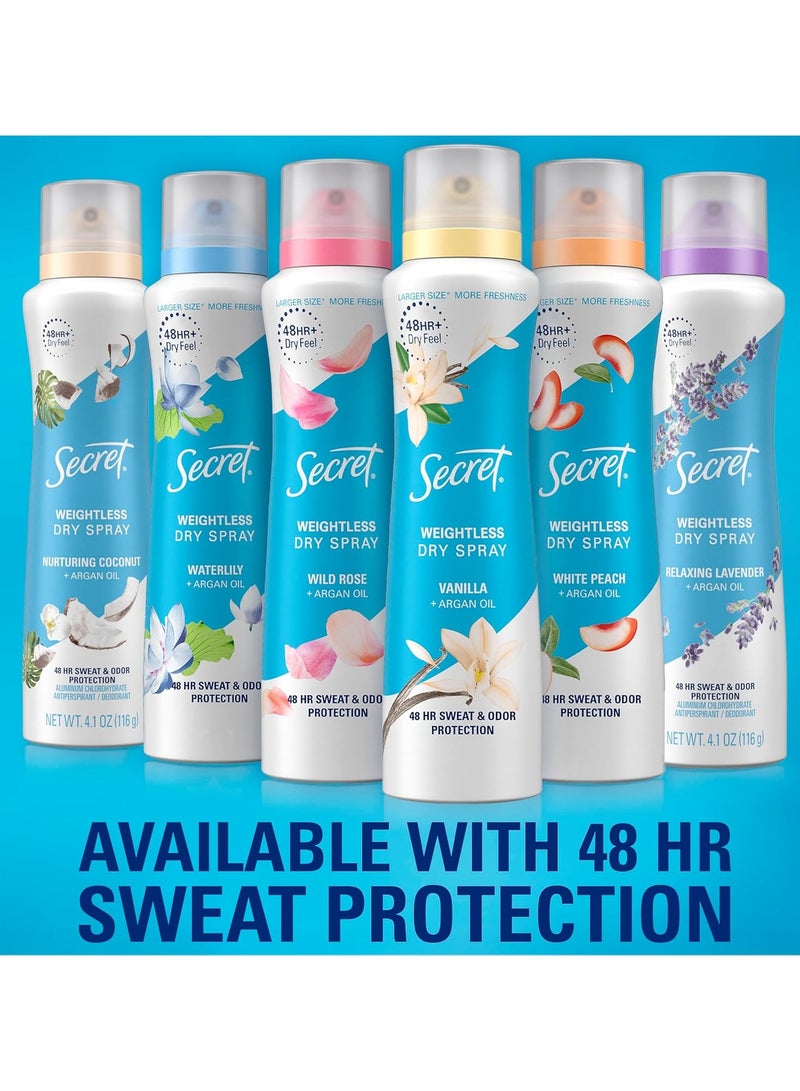Secret Dry Antiperspirant Deodorant Spray Vanilla+Argan Oil 116g - Image 5