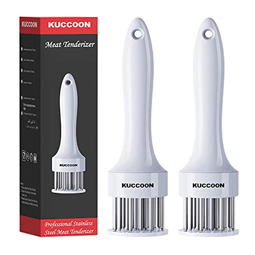 KUCCOON Meat Tenderizer Tool (Pack of 2) Stainless Steel Needle Ultra Sharp 24 Blade Tenderizer Tool for Tenderizing Beef Chicken Steak Veal Pork - Image 1
