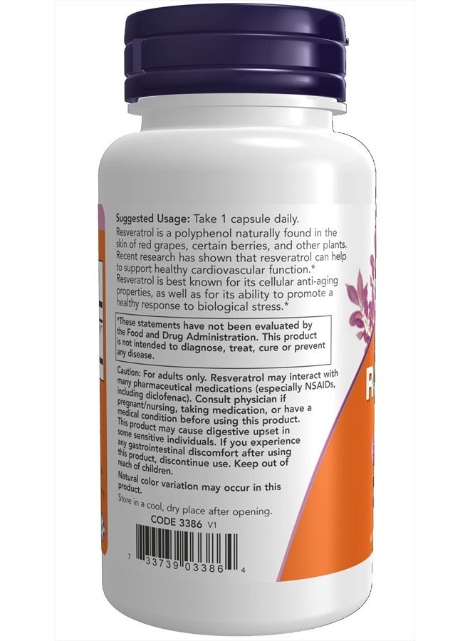 now Supplements, Extra Strength Resveratrol 350mg, Natural Trans Resveratrol from 700 mg Japanese Knotweed Extract, 60 Veg Capsule - Image 3