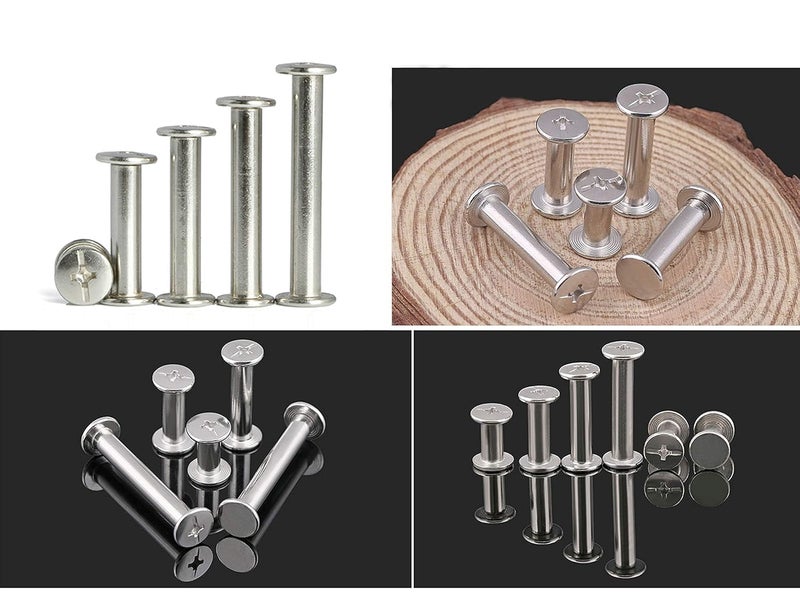 LBY 30 Sets M5 x 20mm Chicago Screws, Binding Screw Posts, Book Screws, Binding Barrels and Screws Assortment Kit, for Leather Saddles Purses Belt Repair, with Extention Posts (20pcs), Nickel-Plated - Image 4