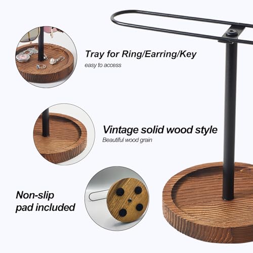 BDBDYEAY Sunglass Organizer, Multiple Glasses Holder Stand for Men and Women, Wood Eyeglass Holder Rack, Metal Sunglasses Organizer Storage for dresser, desk, bedroom, nightstand - Image 4