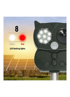NIBEMINENT Solar Powered Ultrasonic Animal Scarer Black/Silver  - Image 4