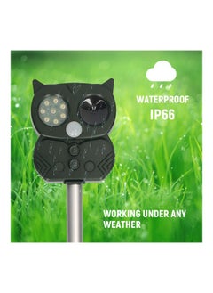 NIBEMINENT Solar Powered Ultrasonic Animal Scarer Black/Silver  - Image 2