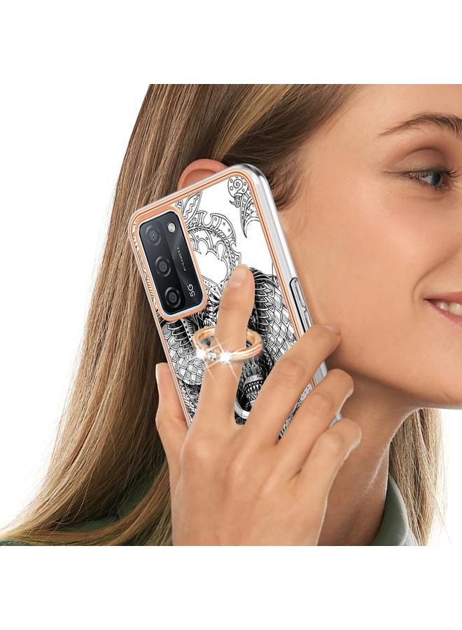 اس-توب جراب لهاتف OPPO A55 5G / A53s 5G / A54 4G، جراب هاتف IMD مزدوج الجوانب مطلي بالكهرباء مع حامل حلقي - Image 5