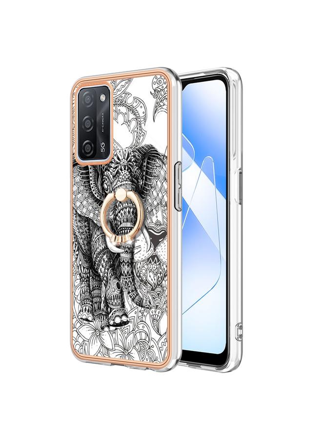 اس-توب جراب لهاتف OPPO A55 5G / A53s 5G / A54 4G، جراب هاتف IMD مزدوج الجوانب مطلي بالكهرباء مع حامل حلقي - Image 2