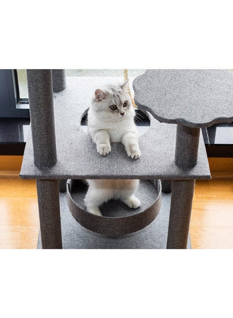مونوج شجرة قطط مع أعمدة خدش من نبات السيزال، بيت لعب للقطط، برج كبير متعدد المستويات ومكان للراحة للقطط - Image 3