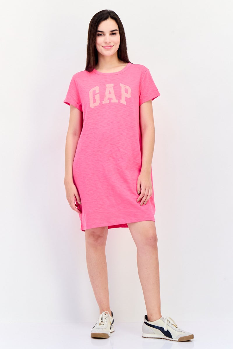 GAP Women Brand Logo Mini Dress, Pink - Image 3