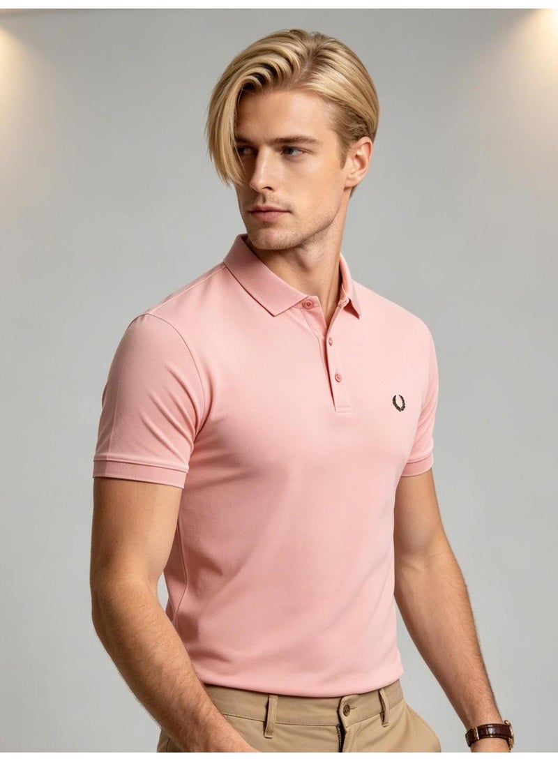Fred Perry wheat ear LOGO printed Polo shirt men and women with the same business casual solid color short-sleeved shirt. - Image 5