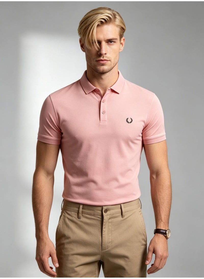 Fred Perry wheat ear LOGO printed Polo shirt men and women with the same business casual solid color short-sleeved shirt. - Image 4