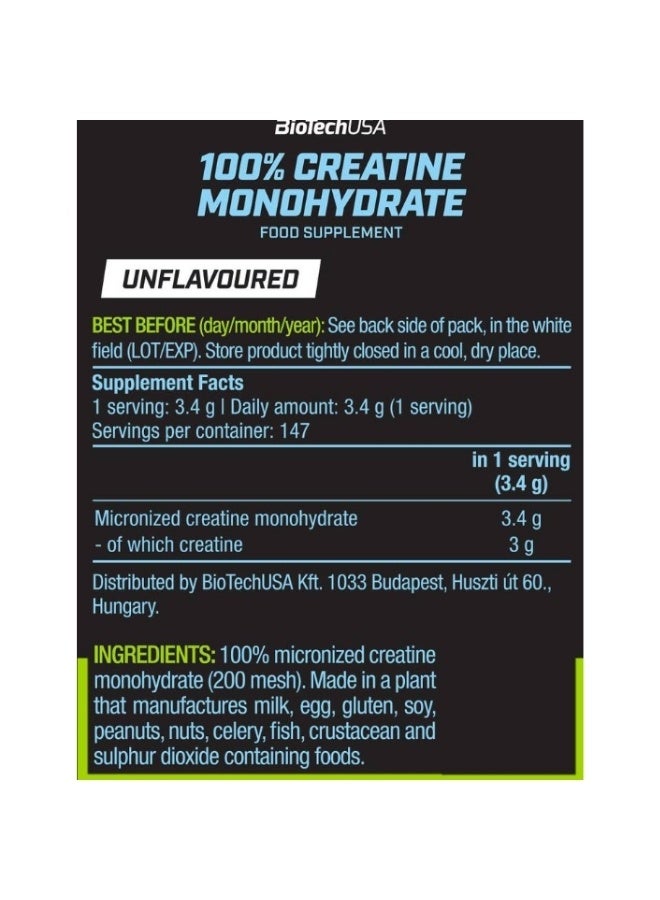 Biotech USA - 100% Creatine Monohydrate 500g - Image 3
