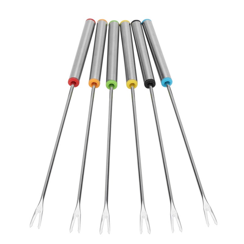Stainless Steel Fondue Forks:  Anti-Rust, Corrosion Resistant & Durable - Long, Easy To Hold Design Reusable Fondue Forks for Household Kitchen & Commercial Use - Image 2