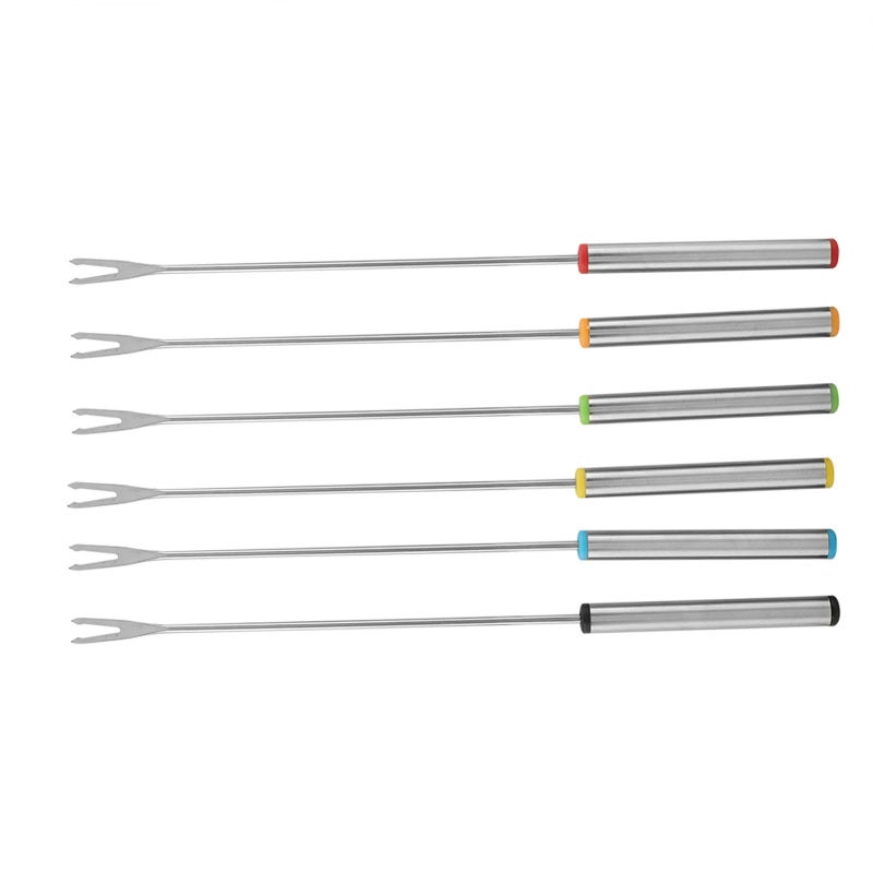 Stainless Steel Fondue Forks:  Anti-Rust, Corrosion Resistant & Durable - Long, Easy To Hold Design Reusable Fondue Forks for Household Kitchen & Commercial Use - Image 4