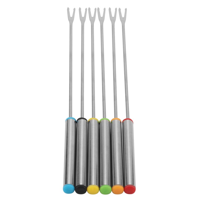 Stainless Steel Fondue Forks:  Anti-Rust, Corrosion Resistant & Durable - Long, Easy To Hold Design Reusable Fondue Forks for Household Kitchen & Commercial Use - Image 1