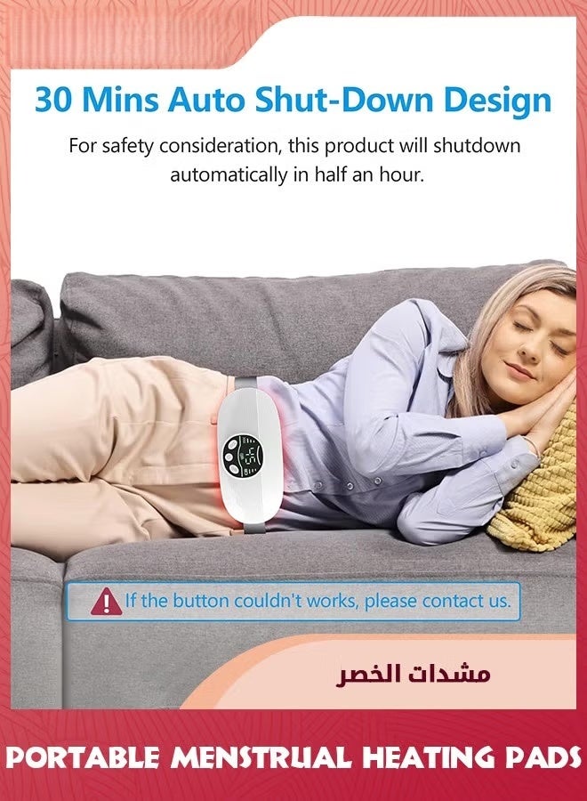EETU Electric Heating Pad For Cramps,Portable Cordless Menstrual Heating Pads,4 Temperature Control,4 Massage Modes,3s Fast Charge Heating Pad Belt,Heating Pad Thoughtful Gift For Women Girls,White - Image 5